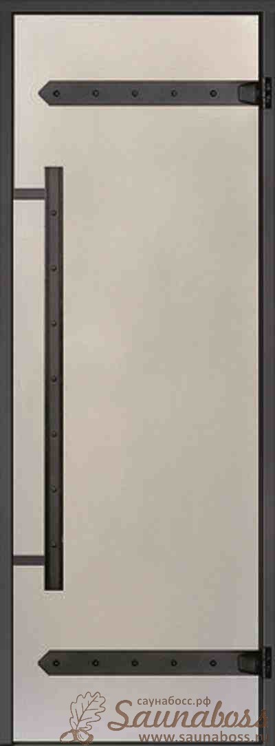 Дверь стеклянная LEGEND 7/19 черная коробка алюминий, сатин, фото